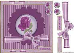 Purple Rose and Bow Modern Style