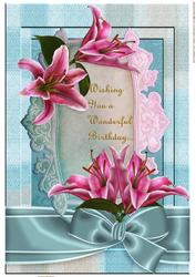 A4 Stargazer Lillie on Satin Frame