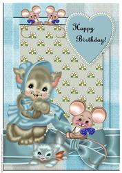 A4 Birthday Kittens Cute