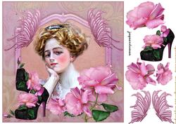 Vintage Lady 2 Roses and Shoes