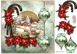Christmas Greetings Vintage Snowscene