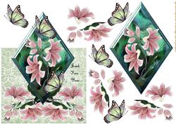 Over the Top Oriental Butterflie and Lillies