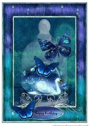 Bleu Butterflies&swan Beauty A4