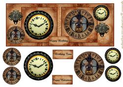 Large Dl Card Steampunk Clocks