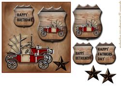 Vintage Car Steampunk Male Card