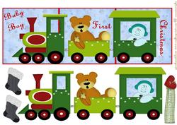 Large Dl Card Baby Boy First Christmas