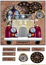 Vintage Car Steampunk Clocks