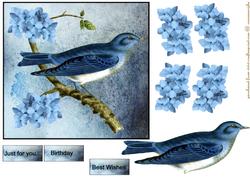 Vintage Bird Delfts Bleu
