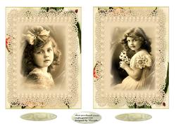 Simply Adorable Vintage Girls Two Toppers