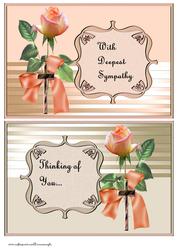 Sympathy Toppers Peach Roses and Bow