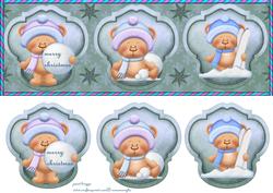 Large Dl Card Snow Teddies