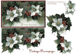 A Vintage Merry Christmas 3D Flower