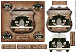 Black Vintage Car Male Card