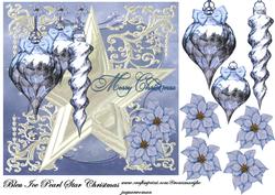 Christmas Ice/bleu Pearl Star Card