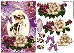 Vintage Lady and Antique Roses