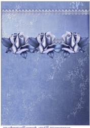 Christmas Bleu Roses A4 Background Paper