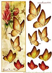 Large Dl Card Vintage Butterflies