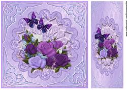 Purple Floral & Bookmark