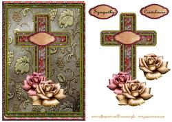 Sympathy Cross and Roses