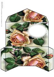 Money Envelop Antique Vintage Roses Lace