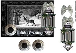 Holiday Greetings Black and White Vintage
