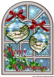 Christmas,church Window& Baubles