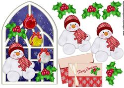 Christmas Window Cute Snowman