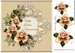Cream/gold Antique Roses Golden Anniversary