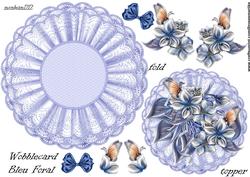 Wobblecard Bleu Floral