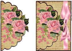 Envelop Antique Roses and Bow