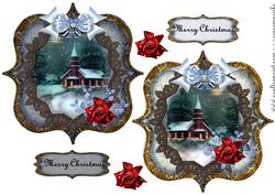 Christmas Vintage Church Toppers