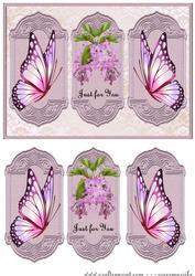 Panels Butterflies and Flowers