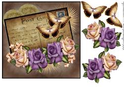 Vintage Postcard Heritage Roses
