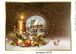 A4 Vintage Church Snowscene