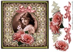 Vintage Girl and Antique Roses