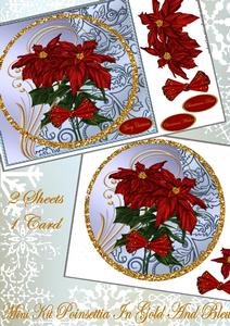 Mini Kit Poinsettia in Gold and Bleu