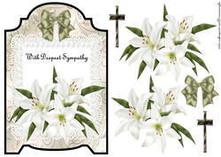 Screen Shaped Card Sympathy Lillies