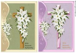 Sympathy Cross Lillies Male and Female