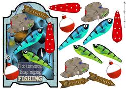 Screen Shaped Card Male Gone Fishing