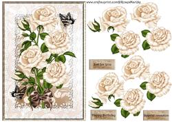 Roses Lace and Butterflies