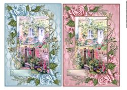 Rose Cottage in Vintage Rose Frame