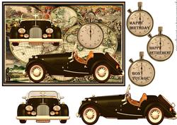 Classi Car Vintage Male Card