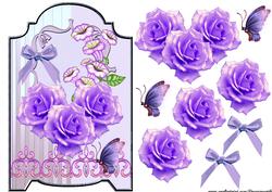 Screen Card Lavender Roses