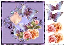 Glowing Butterflies and Roses