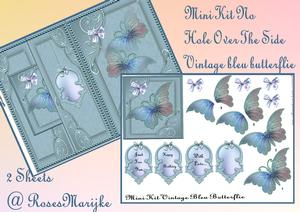 Mini Kit Vintage Bleu Butterflies