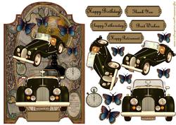 Screen Card Vintage Car Male