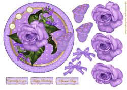 Purple Roses Topper Round