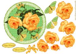 Yellow Roses Round Topper