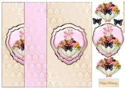 Fold Back Vintage Roses Basket