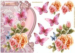Glowing Roses and Butterflies